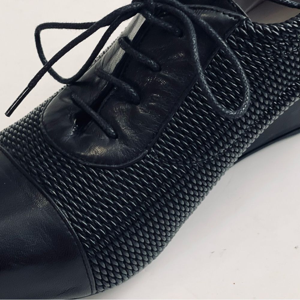 Aquatalia by Marvin K Sacchetto Black Woven Leather Pandora Wedge Pump Sz 10 - Picture 10 of 12